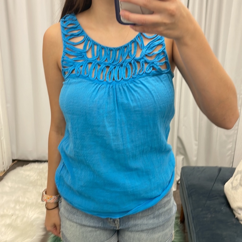 Trina Turk Blue Causal Tank - excellent used condition